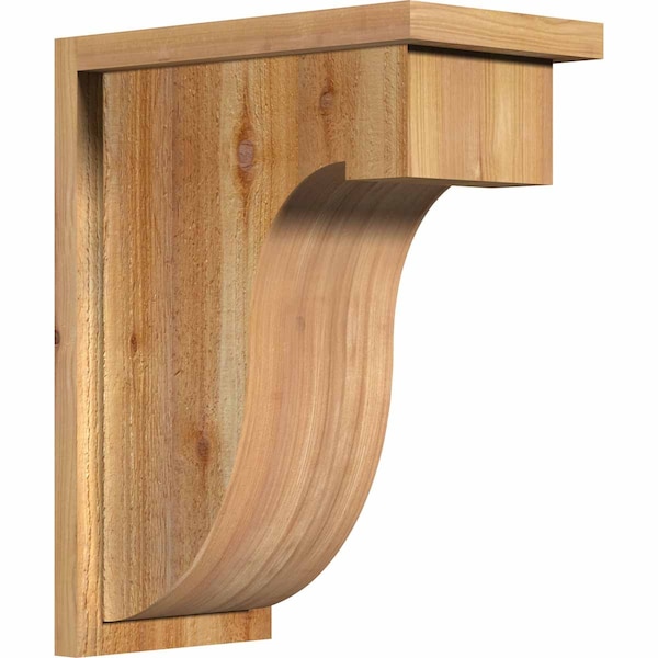 Ekena Millwork Del Monte Rough Sawn Corbel w/Backplate, Western Red Cedar, 8"W x 14"D x 18"H COR08X14X18DEL01RWR - main